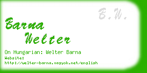 barna welter business card